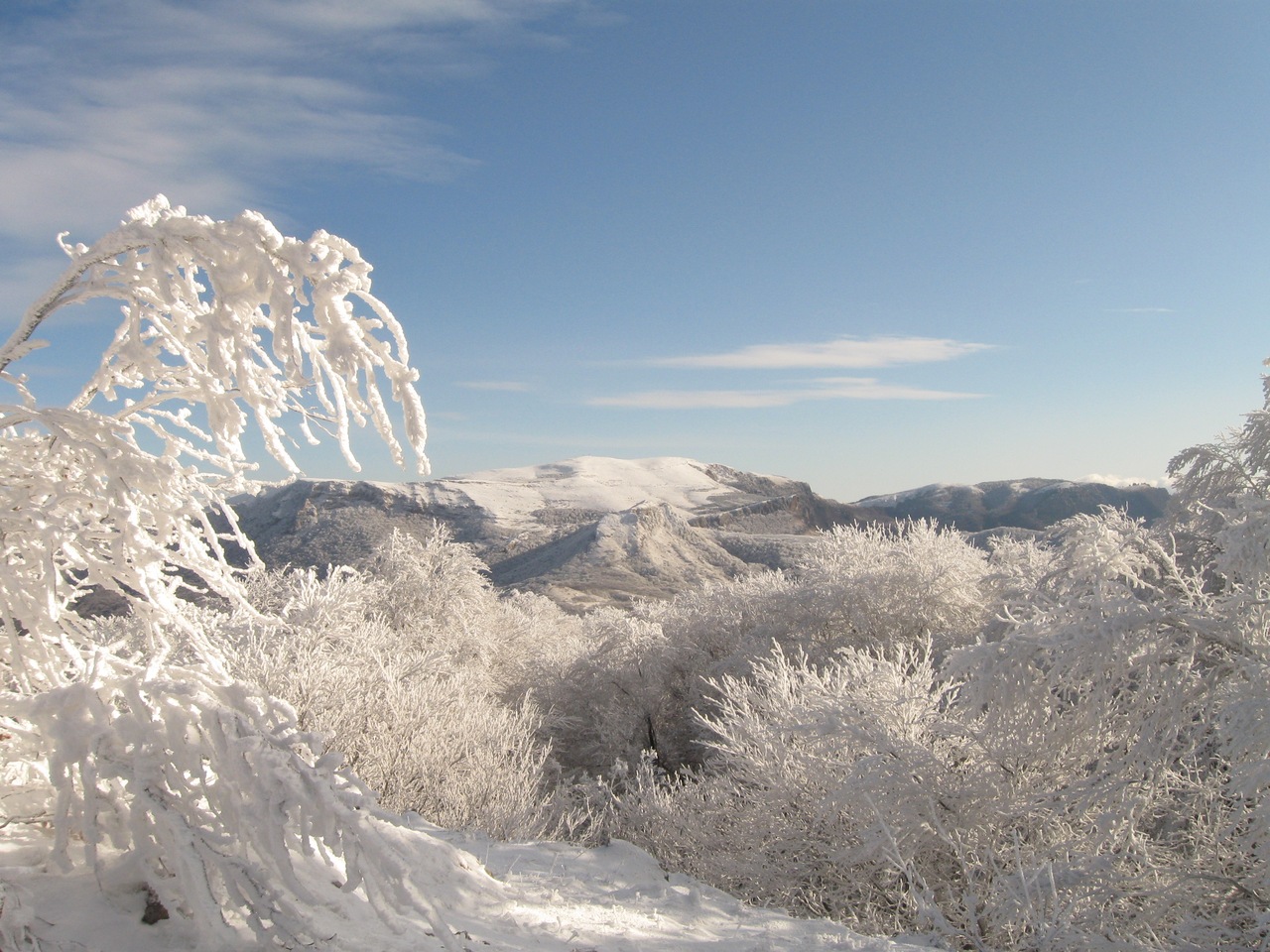 Горы Юго-востоке Крыма зимой